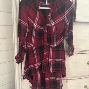 Love By Design Red and Black Plaid Button-Down Shirt